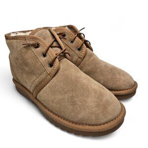 Aspen Harper Suede Ankle Booties Women's Furry Lined Chukka Lace Up Street 8.5